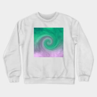 Pink and Spring Green Cosmic Cloud Whirly Swirl Crewneck Sweatshirt